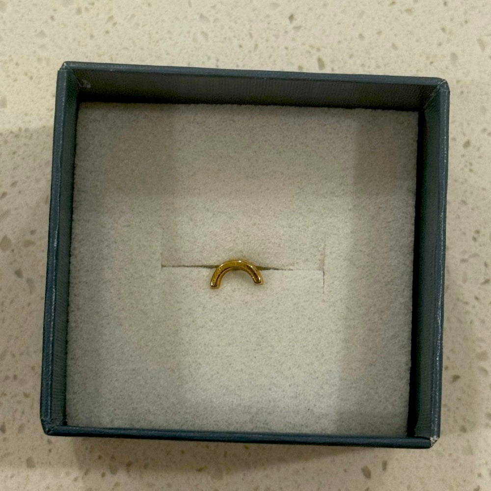 Solid Gold Moon Shaped Earrings - image 2